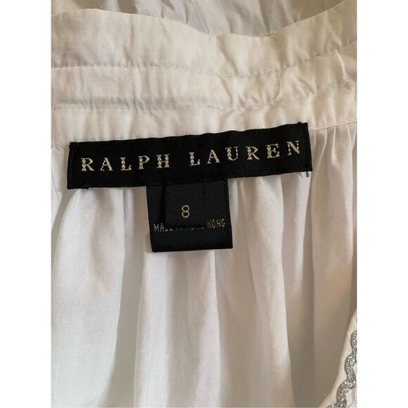Ralph Lauren Black Label Cotton Tiered Midi Skirt White Size 8 - Picture 8 of 12